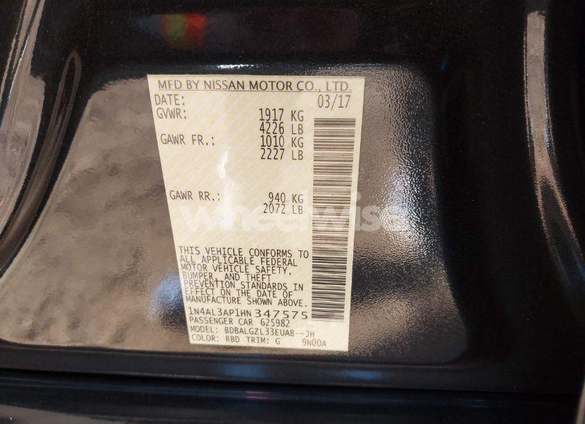 Photo 9 of 2017 Nissan Altima 2.5 S (VIN 1N4AL3AP1HN347575)