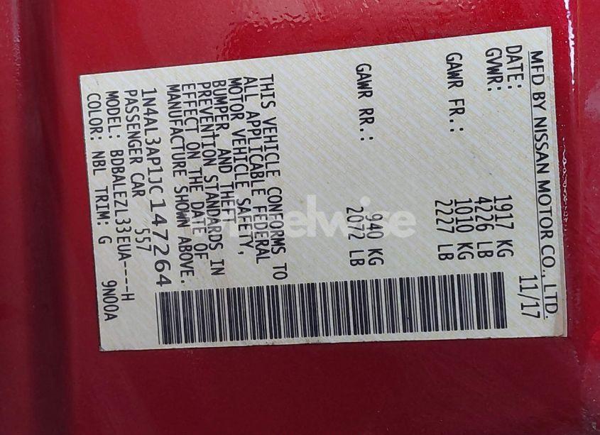 Photo 9 of 2018 Nissan Altima 2.5 S (VIN 1N4AL3AP1JC147264)