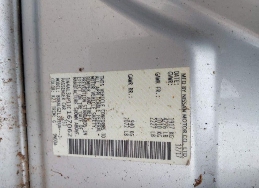 Photo 9 of 2018 Nissan Altima 2.5 S (VIN 1N4AL3AP1JC167062)