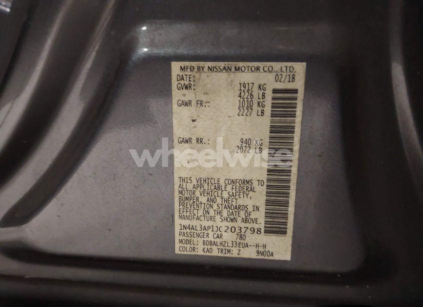 Photo 9 of 2018 Nissan Altima 2.5 SR (VIN 1N4AL3AP1JC203798)