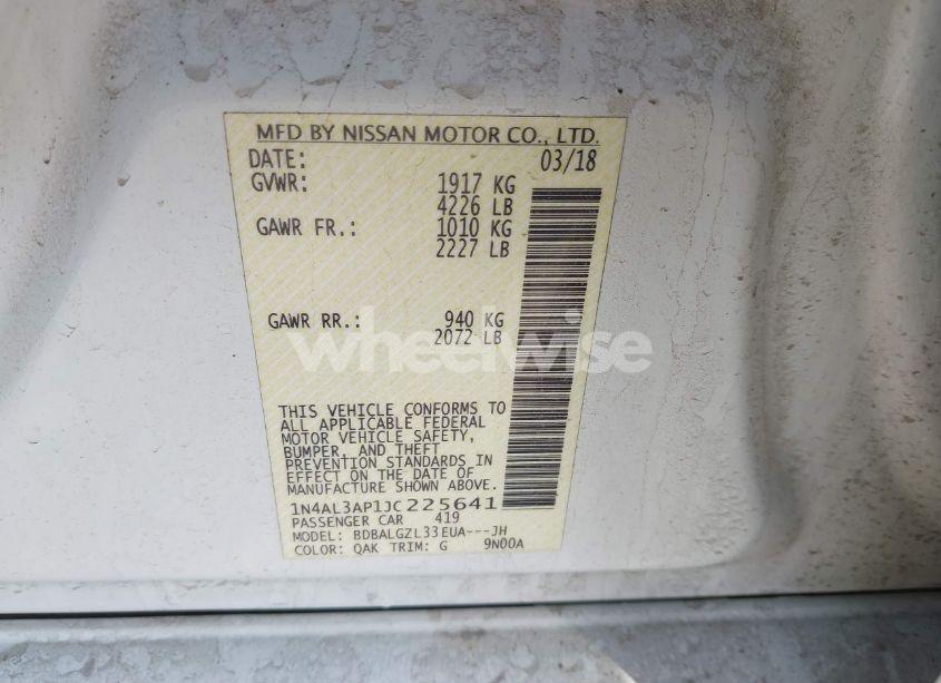 Photo 9 of 2018 Nissan Altima 2.5 S (VIN 1N4AL3AP1JC225641)