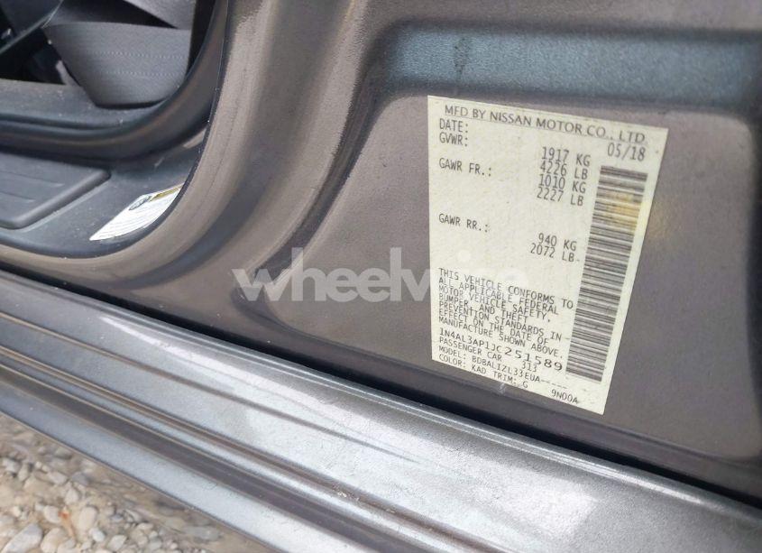 Photo 9 of 2018 Nissan Altima 2.5 SV (VIN 1N4AL3AP1JC251589)