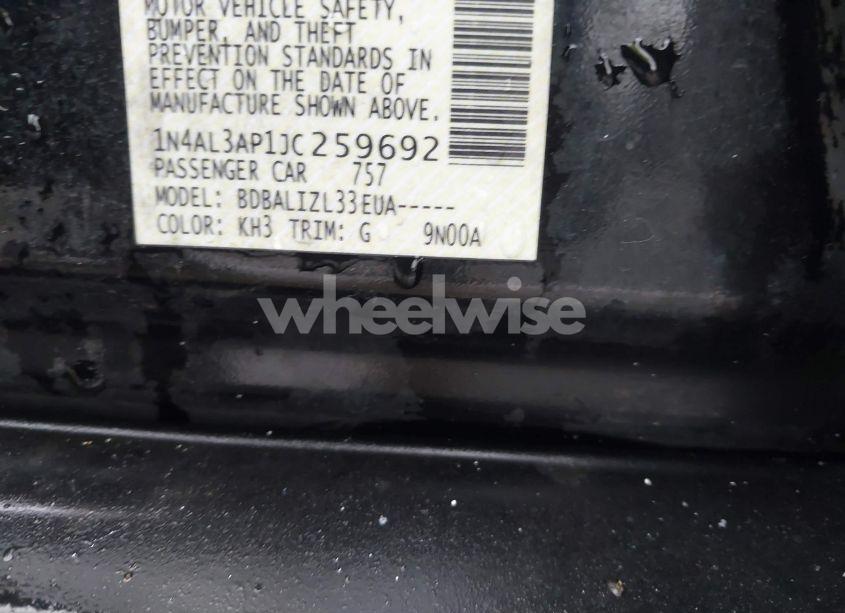 Photo 9 of 2018 Nissan Altima 2.5 SV (VIN 1N4AL3AP1JC259692)