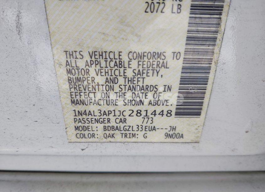 Photo 9 of 2018 Nissan Altima 2.5 S (VIN 1N4AL3AP1JC281448)