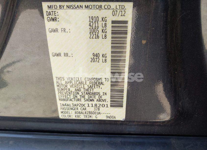 Photo 9 of 2013 Nissan Altima 2.5 S (VIN 1N4AL3AP2DC118201)