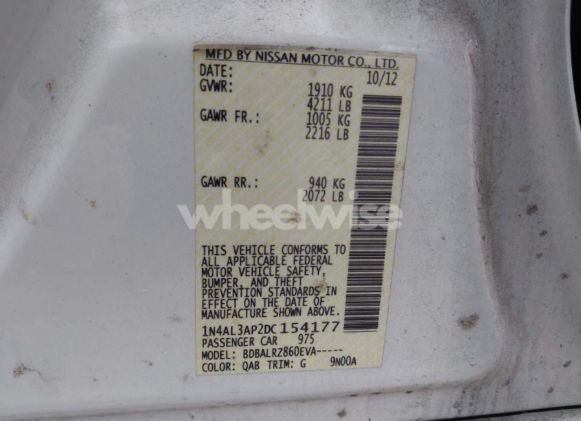 Photo 9 of 2013 Nissan Altima 2.5 S (VIN 1N4AL3AP2DC154177)