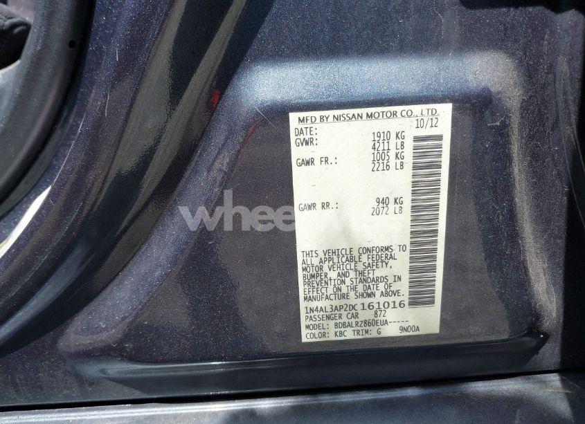 Photo 9 of 2013 Nissan Altima 2.5 S (VIN 1N4AL3AP2DC161016)