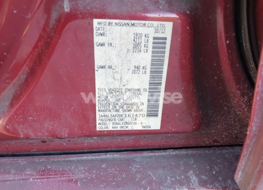 Photo 9 of 2013 Nissan Altima 2.5 SL (VIN 1N4AL3AP2DC161470)