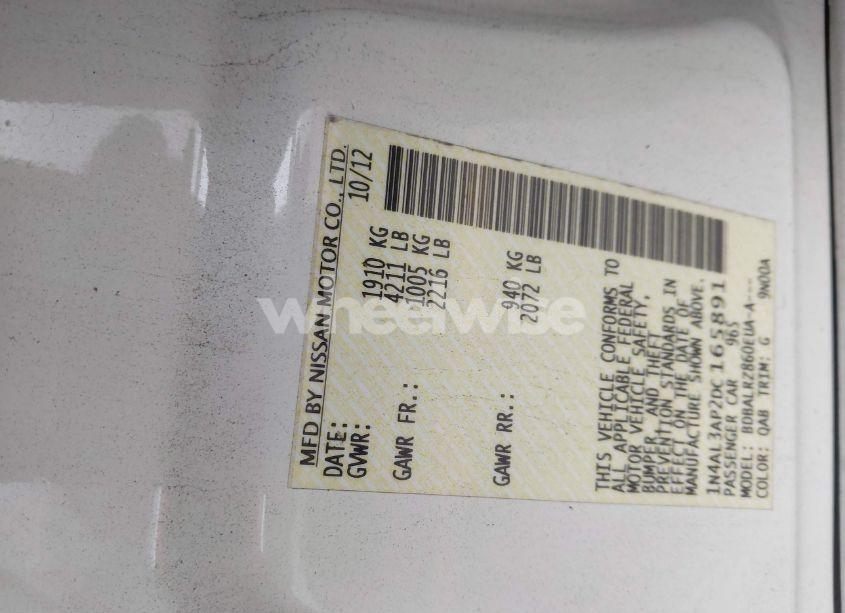 Photo 9 of 2013 Nissan Altima 2.5 S (VIN 1N4AL3AP2DC165891)