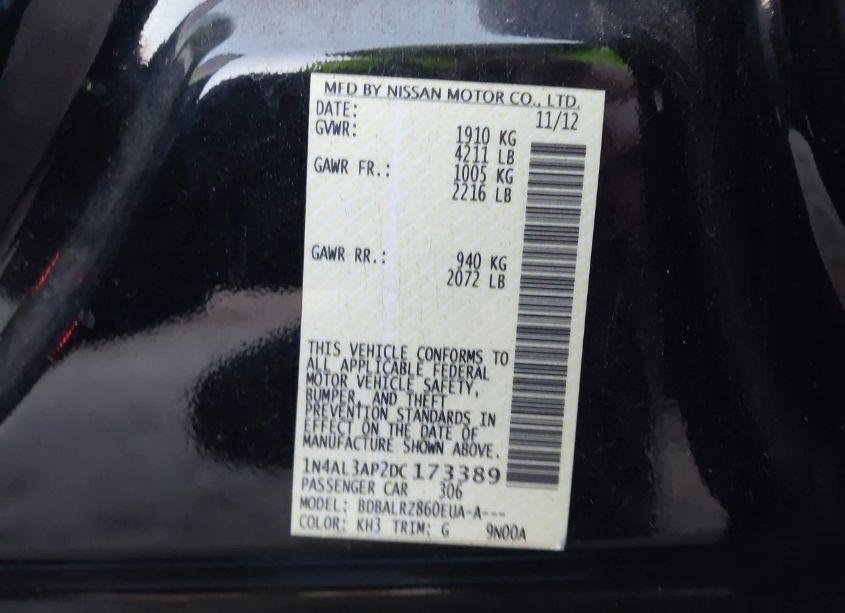 Photo 9 of 2013 Nissan Altima 2.5 S (VIN 1N4AL3AP2DC173389)