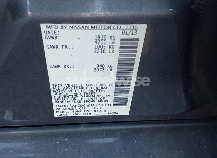 Photo 9 of 2013 Nissan Altima 2.5 S (VIN 1N4AL3AP2DC201918)