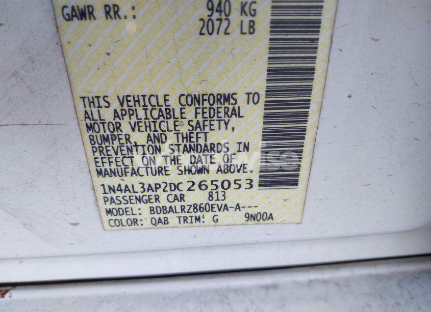 Photo 9 of 2013 Nissan Altima 2.5 S (VIN 1N4AL3AP2DC265053)