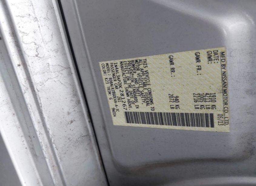 Photo 9 of 2013 Nissan Altima 2.5 S (VIN 1N4AL3AP2DC281267)