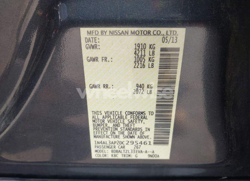 Photo 9 of 2013 Nissan Altima 2.5 SV (VIN 1N4AL3AP2DC295461)