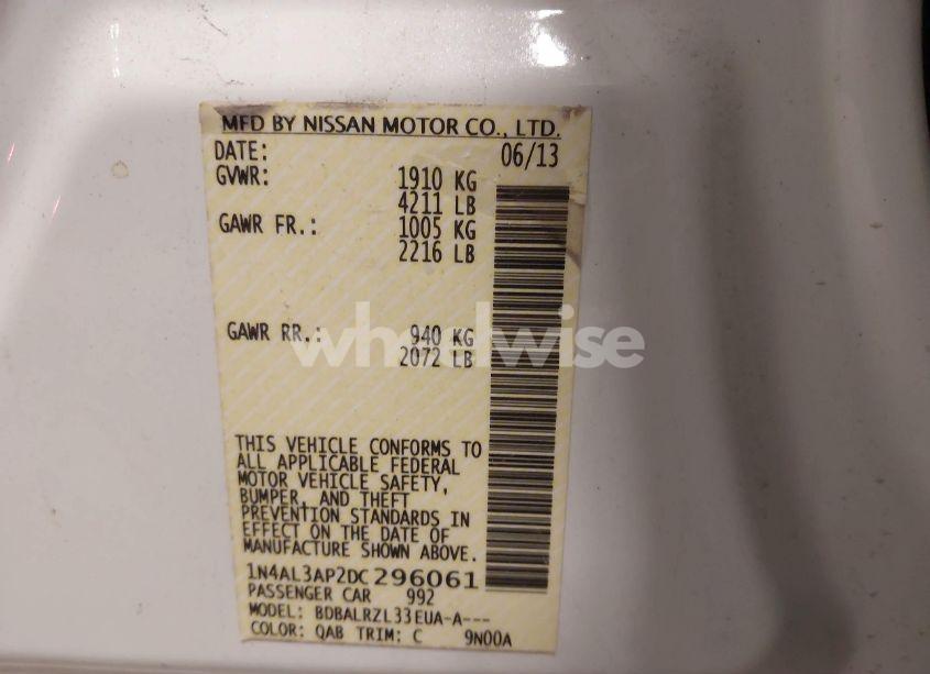 Photo 9 of 2013 Nissan Altima 2.5 S (VIN 1N4AL3AP2DC296061)