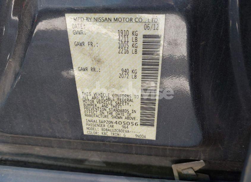 Photo 9 of 2013 Nissan Altima 2.5 SV (VIN 1N4AL3AP2DN405056)