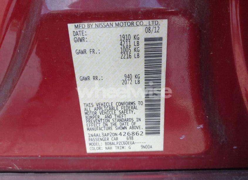 Photo 9 of 2013 Nissan Altima 2.5 (VIN 1N4AL3AP2DN426862)