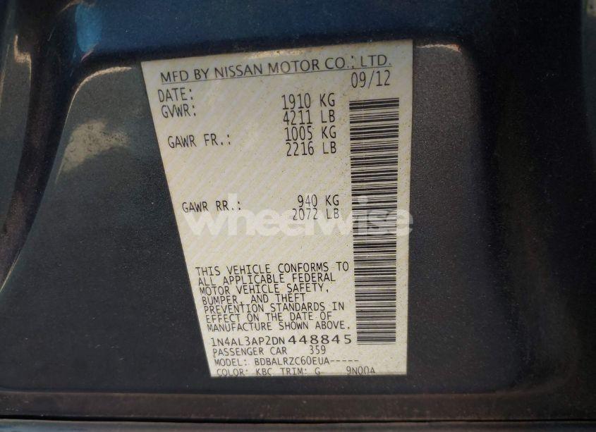 Photo 9 of 2013 Nissan Altima 2.5 S (VIN 1N4AL3AP2DN448845)