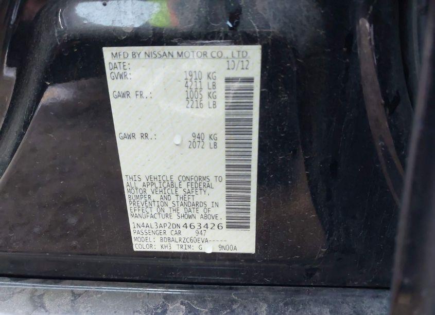 Photo 9 of 2013 Nissan Altima 2.5 S (VIN 1N4AL3AP2DN463426)