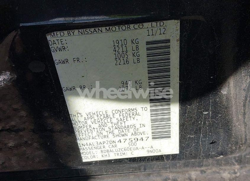 Photo 9 of 2013 Nissan Altima 2.5 SV (VIN 1N4AL3AP2DN475947)