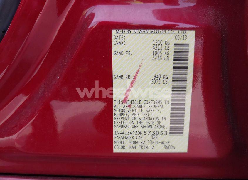 Photo 9 of 2013 Nissan Altima 2.5 SL (VIN 1N4AL3AP2DN573053)