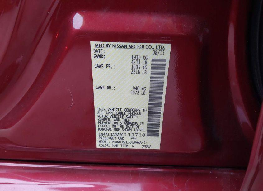 Photo 9 of 2014 Nissan Altima 2.5 S (VIN 1N4AL3AP2EC111718)