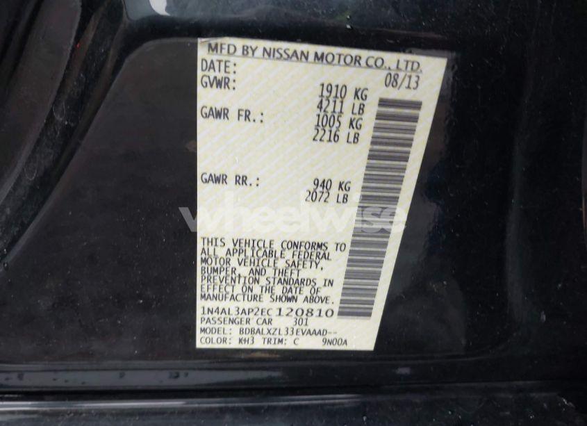 Photo 9 of 2014 Nissan Altima 2.5 SL (VIN 1N4AL3AP2EC120810)