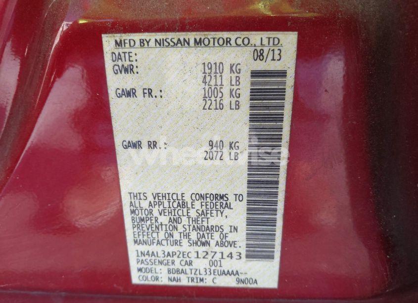 Photo 9 of 2014 Nissan Altima 2.5 SV (VIN 1N4AL3AP2EC127143)