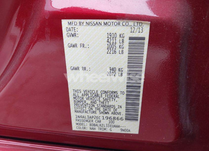 Photo 9 of 2014 Nissan Altima 2.5 S (VIN 1N4AL3AP2EC196866)