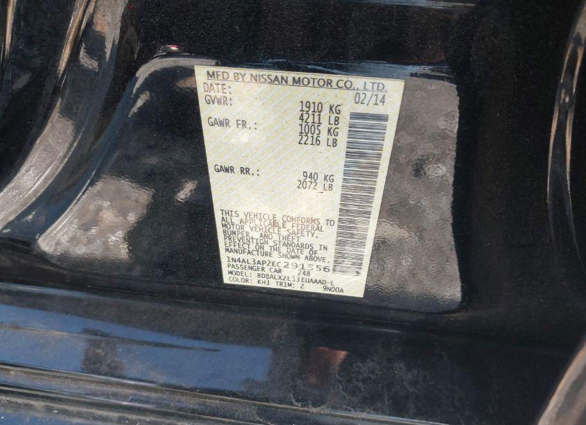 Photo 9 of 2014 Nissan Altima 2.5 SL (VIN 1N4AL3AP2EC291556)