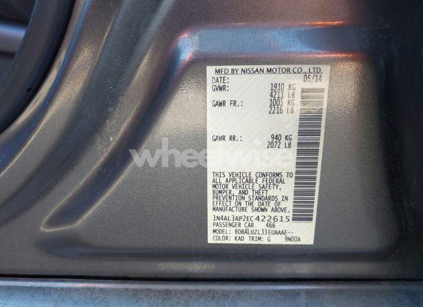 Photo 9 of 2014 Nissan Altima 2.5 SV (VIN 1N4AL3AP2EC422615)