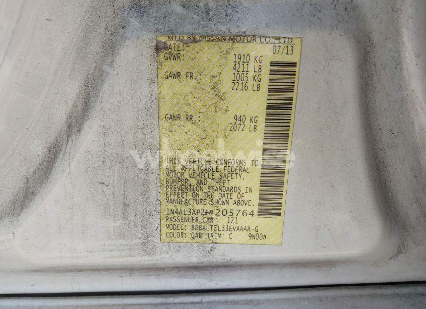 Photo 9 of 2014 Nissan Altima 2.5 SV (VIN 1N4AL3AP2EN205764)