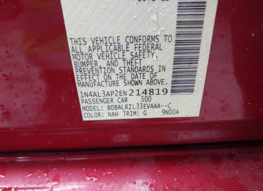 Photo 9 of 2014 Nissan Altima 2.5 S (VIN 1N4AL3AP2EN214819)