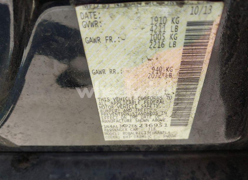 Photo 9 of 2014 Nissan Altima 2.5 S (VIN 1N4AL3AP2EN236951)