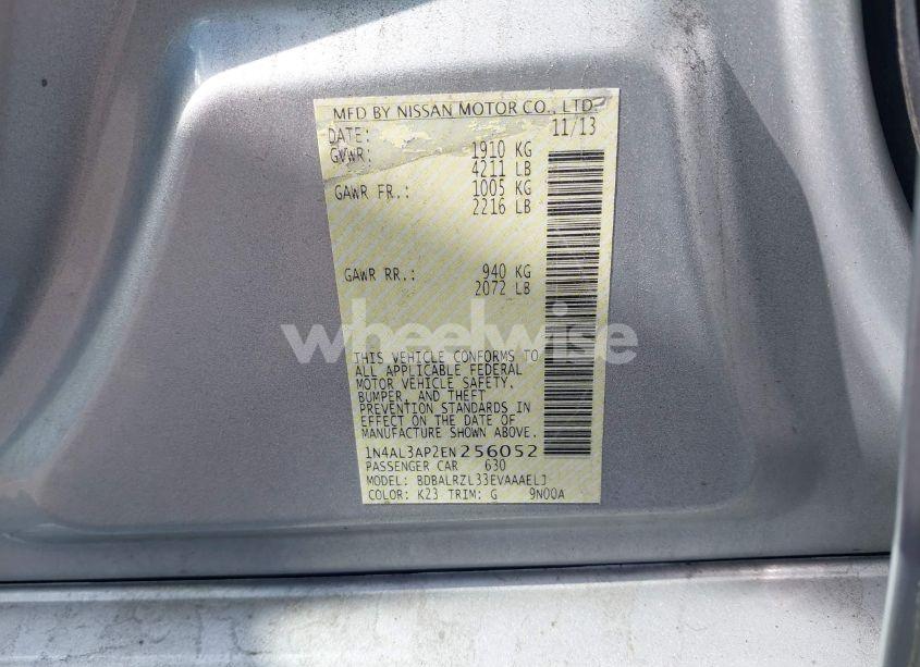 Photo 9 of 2014 Nissan Altima 2.5 S (VIN 1N4AL3AP2EN256052)