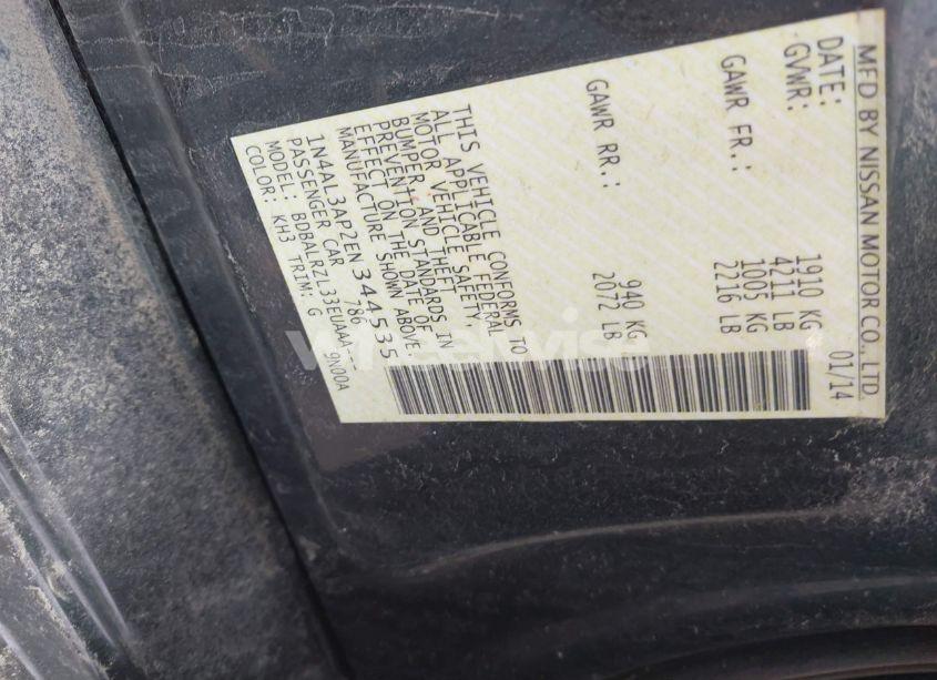 Photo 9 of 2014 Nissan Altima 2.5/2.5 S/2.5 SL/2.5 SV (VIN 1N4AL3AP2EN344535)