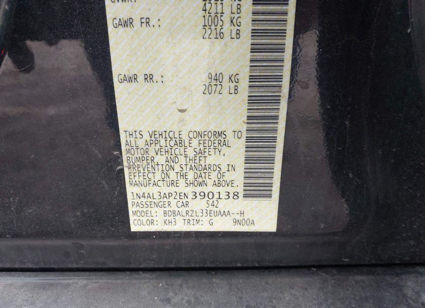 Photo 9 of 2014 Nissan Altima 2.5 S (VIN 1N4AL3AP2EN390138)