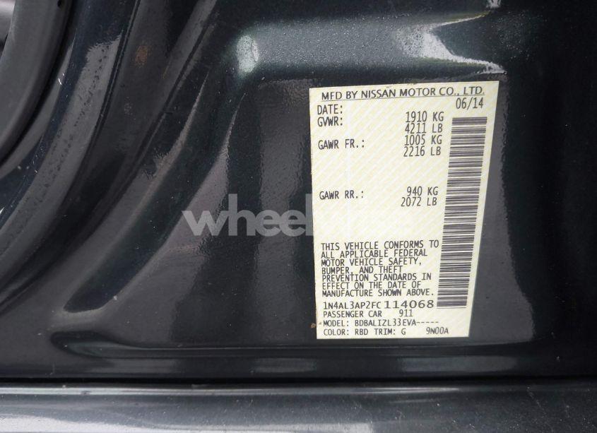 Photo 9 of 2015 Nissan Altima 2.5 SV (VIN 1N4AL3AP2FC114068)