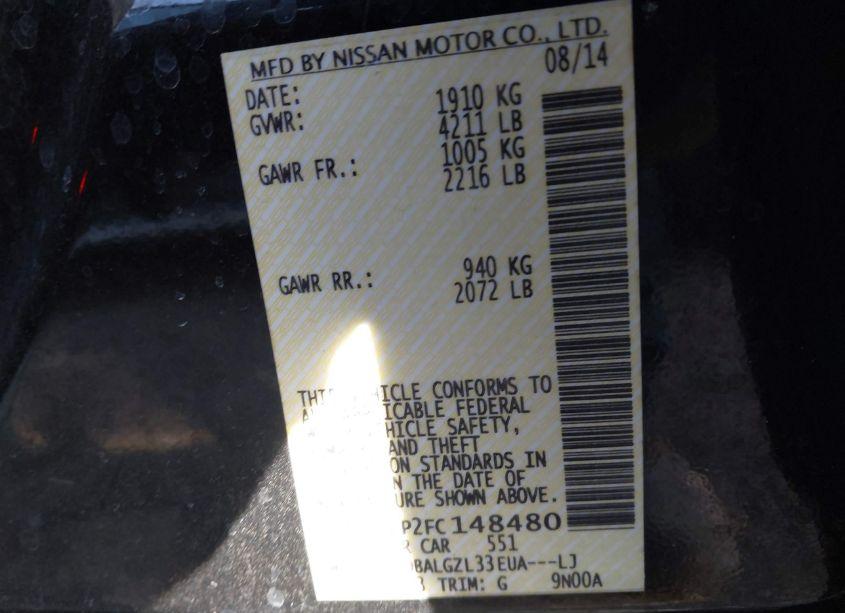 Photo 9 of 2015 Nissan Altima 2.5 S (VIN 1N4AL3AP2FC148480)