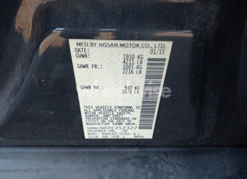 Photo 9 of 2015 Nissan Altima 2.5 SV (VIN 1N4AL3AP2FC257327)