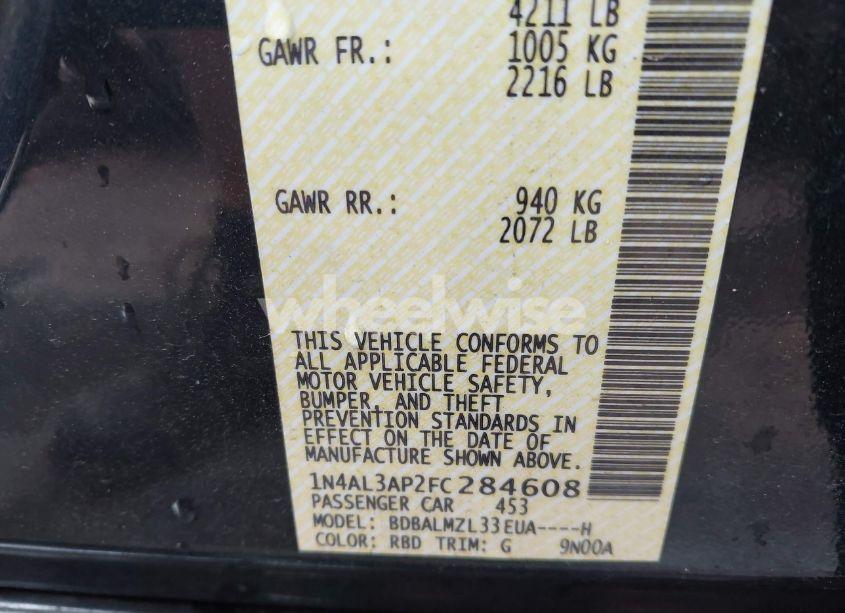 Photo 9 of 2015 Nissan Altima 2.5 SV (VIN 1N4AL3AP2FC284608)