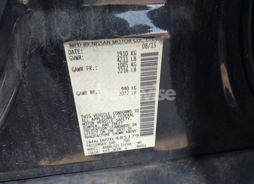 Photo 9 of 2015 Nissan Altima 2.5 S (VIN 1N4AL3AP2FC485179)