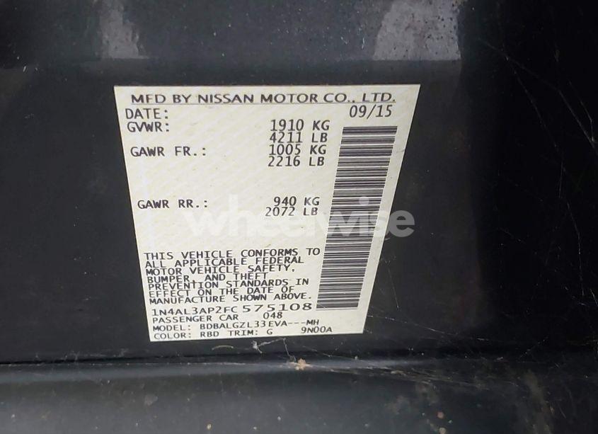 Photo 9 of 2015 Nissan Altima 2.5 S (VIN 1N4AL3AP2FC575108)