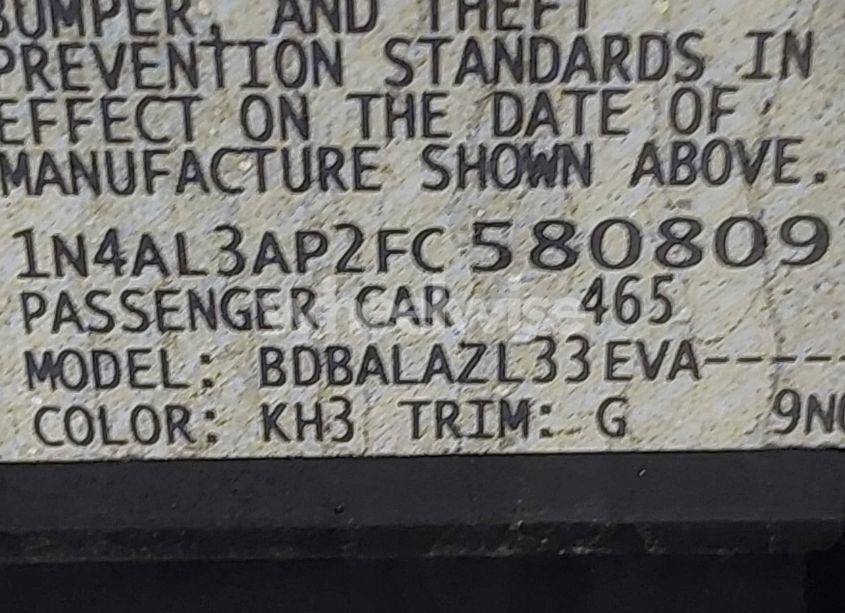 Photo 9 of 2015 Nissan Altima 2.5 (VIN 1N4AL3AP2FC580809)