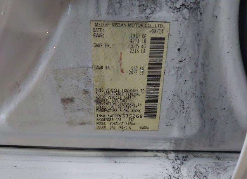 Photo 9 of 2015 Nissan Altima 2.5/2.5 S/2.5 SL/2.5 SV (VIN 1N4AL3AP2FN335268)