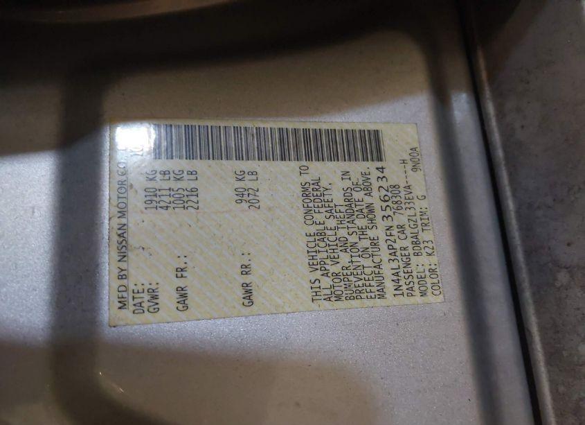 Photo 9 of 2015 Nissan Altima 2.5 S (VIN 1N4AL3AP2FN356234)