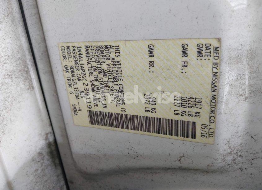 Photo 9 of 2016 Nissan Altima 2.5 S (VIN 1N4AL3AP2GC239119)