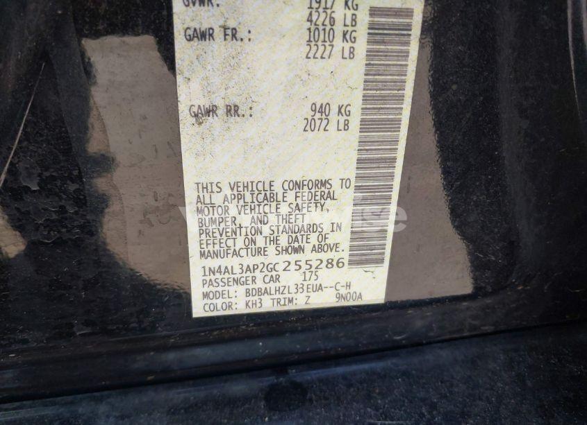 Photo 9 of 2016 Nissan Altima 2.5 SR (VIN 1N4AL3AP2GC255286)