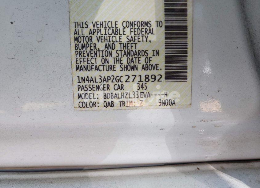 Photo 9 of 2016 Nissan Altima 2.5 SR (VIN 1N4AL3AP2GC271892)