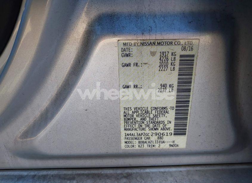 Photo 9 of 2016 Nissan Altima 2.5 SR (VIN 1N4AL3AP2GC290619)